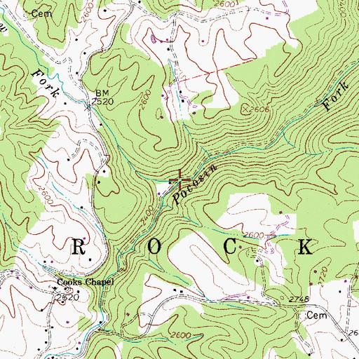 Topographic Map of Meadow Fork, WV