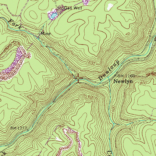 Topographic Map of Meadow Fork, WV