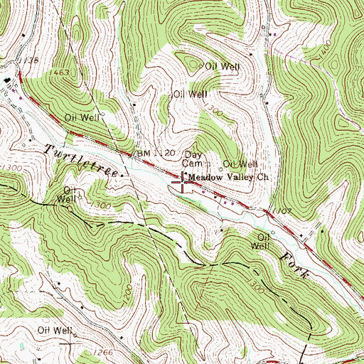 Topographic Map of Meadow Valley Church, WV