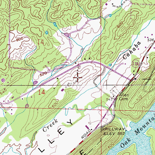 Topographic Map of Heritage Oaks, AL
