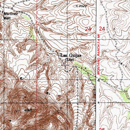 Topographic Map of Las Guijas Well, AZ
