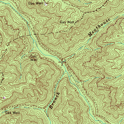 Topographic Map of Meathouse Branch, WV