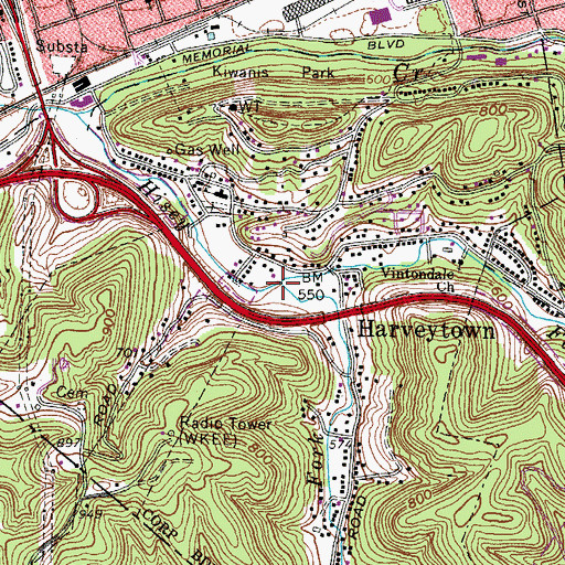 Topographic Map of Medley Fork, WV