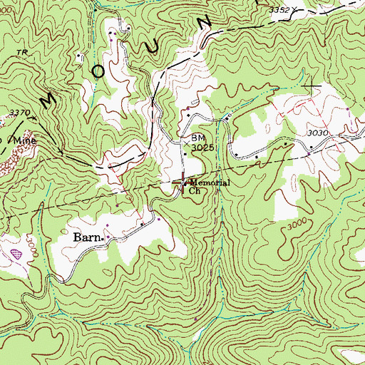 Topographic Map of Memorial Church, WV