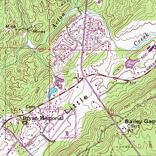 Topographic Map of Valleydale Village Shopping Center, AL