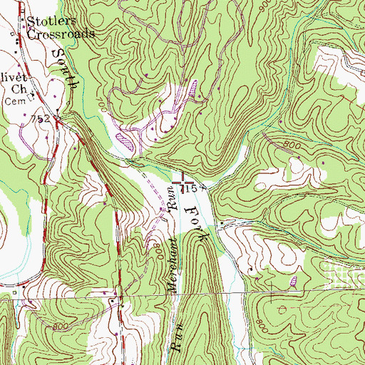 Topographic Map of Merchant Run, WV