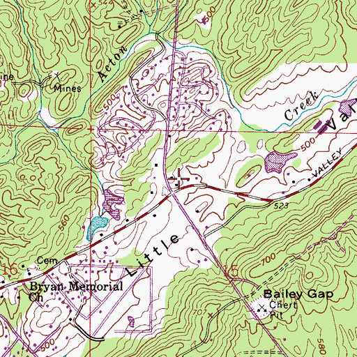 Topographic Map of Caldwell Shopping Center, AL