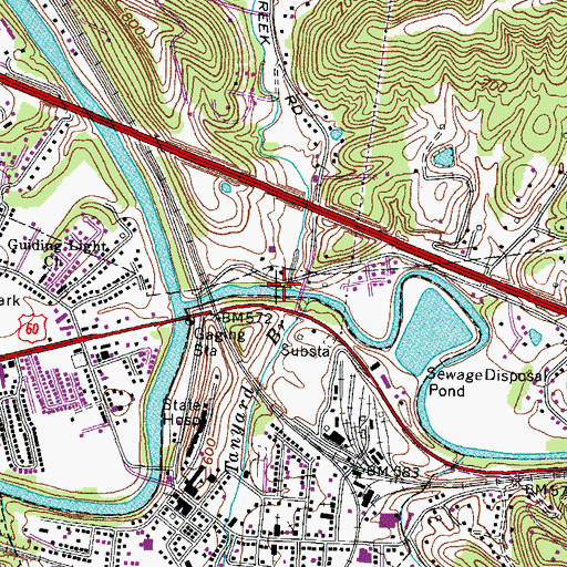 Topographic Map of Merritts Creek, WV