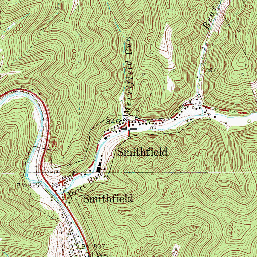 Topographic Map of Merrifield Run, WV