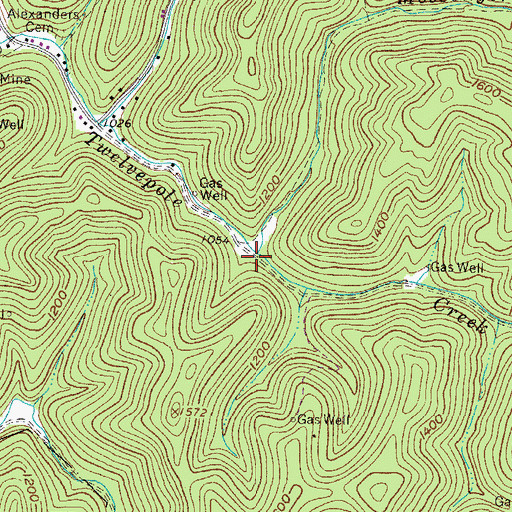 Topographic Map of Messenger Branch, WV