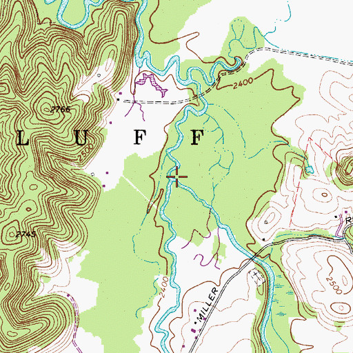 Topographic Map of Methodist Branch, WV