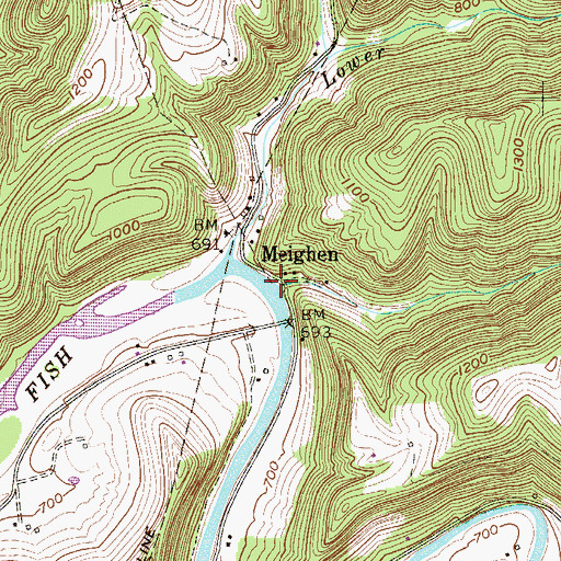 Topographic Map of Middle Bowman Run, WV