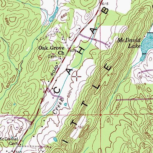 Topographic Map of Little Ridge Estates, AL