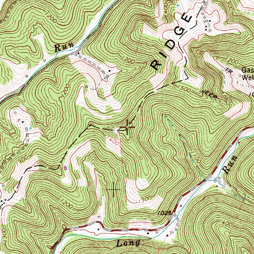 Topographic Map of Middle Ridge, WV
