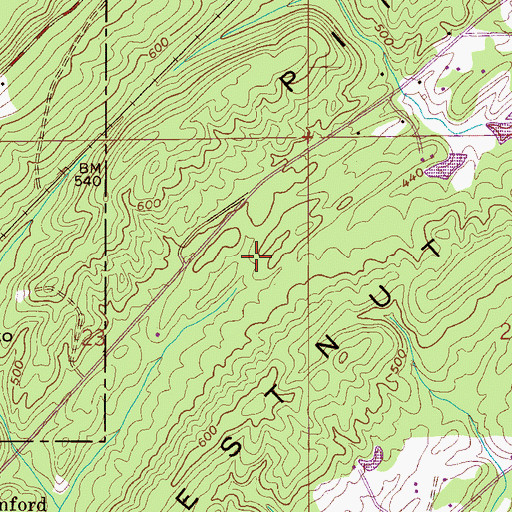 Topographic Map of Chestnut Glen, AL