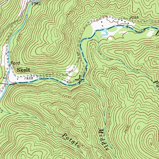 Topographic Map of Middle Run, WV