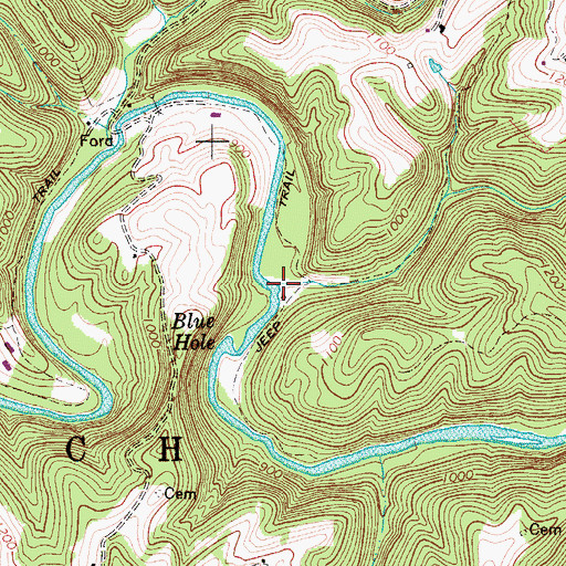Topographic Map of Middle Run, WV