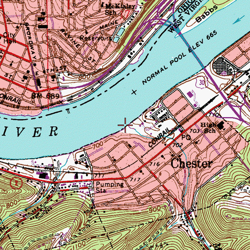 Topographic Map of Middle Run, WV