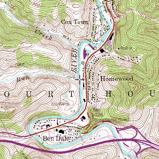 Topographic Map of Middle Run, WV