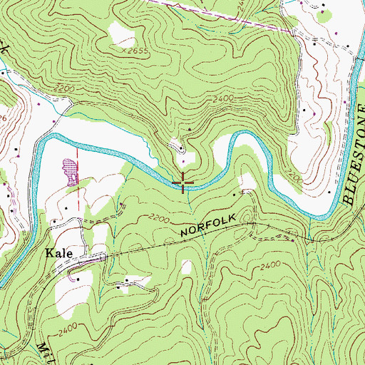 Topographic Map of Middleton Fork, WV