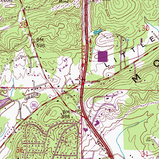 Topographic Map of Southgate Village Shopping Center, AL