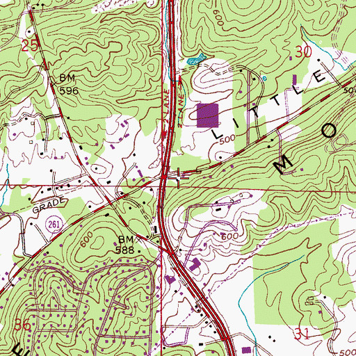 Topographic Map of Riverbrook Plaza Shopping Center, AL