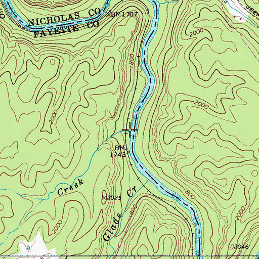 Topographic Map of Mill Creek, WV