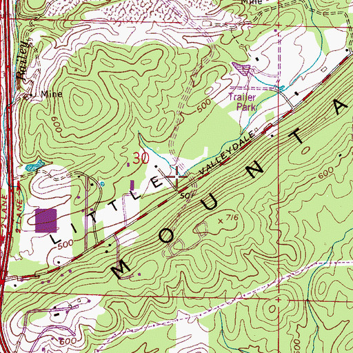 Topographic Map of Palladian Place Shopping Center, AL