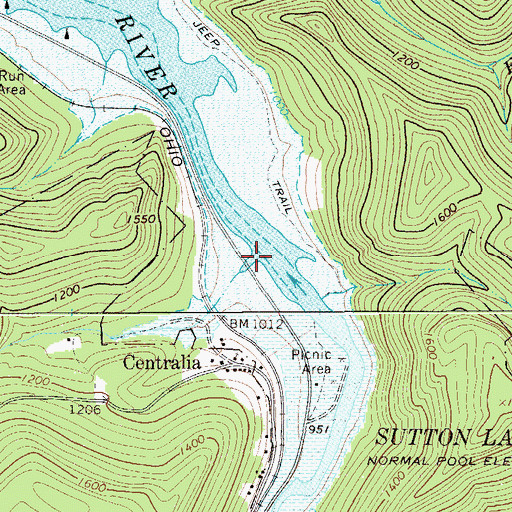 Topographic Map of Mill Creek, WV