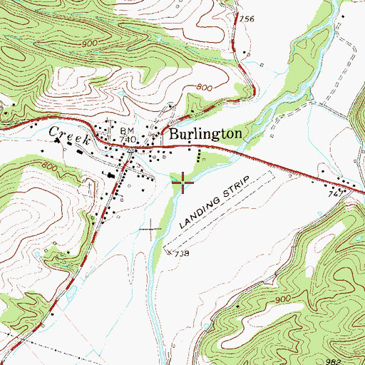 Topographic Map of Mill Creek, WV