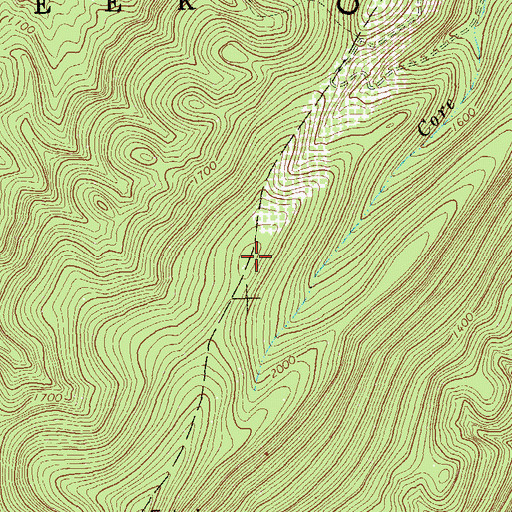 Topographic Map of Mill Creek Mountain, WV