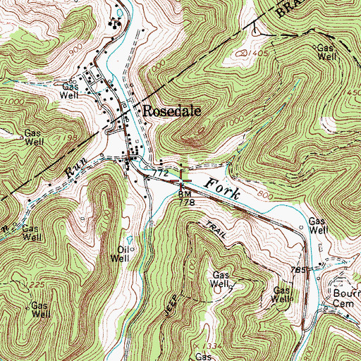 Topographic Map of Mill Fork, WV