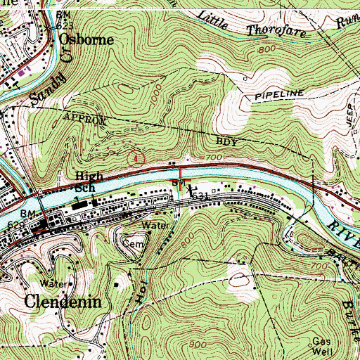 Topographic Map of Mill Hollow, WV
