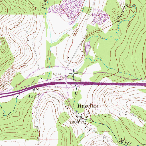 Topographic Map of Mill Run, WV