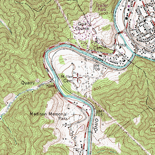 Topographic Map of Miller Cemetery, WV