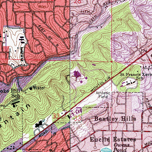 Topographic Map of Trinity Medical Center, AL