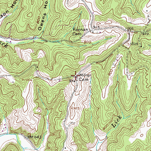 Topographic Map of Miller Cemetery, WV