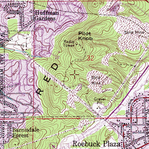Topographic Map of Saint Vincent's Hospital East, AL