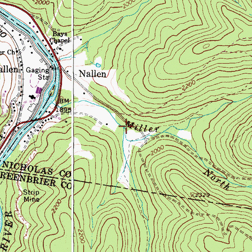 Topographic Map of Miller Creek, WV