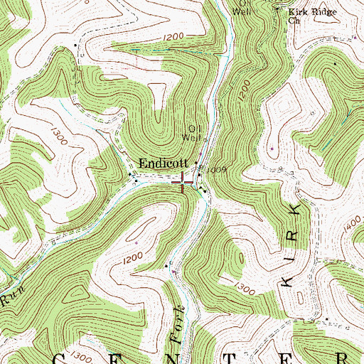 Topographic Map of Miller Fork, WV