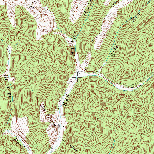 Topographic Map of Miller Hollow, WV