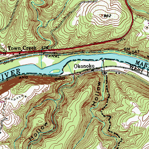 Topographic Map of Miller Hollow, WV