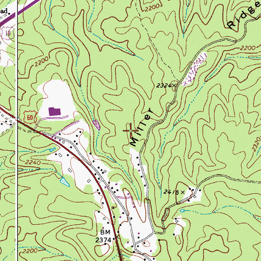 Topographic Map of Miller Ridge, WV