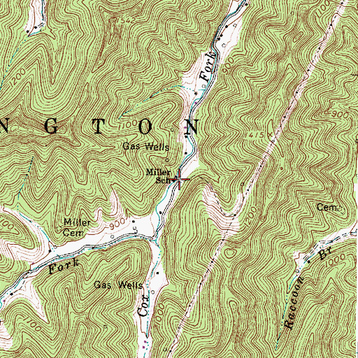 Topographic Map of Miller School (historical), WV
