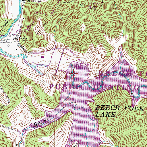 Topographic Map of Millers Fork, WV