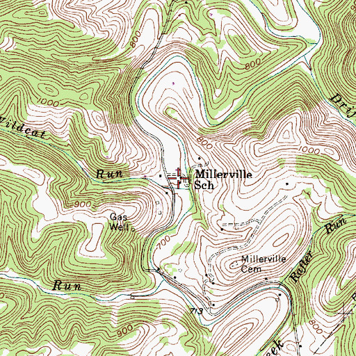 Topographic Map of Millerville School (historical), WV