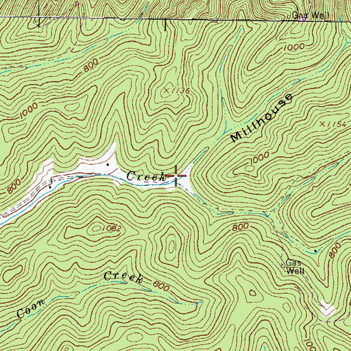 Topographic Map of Millhouse Hollow, WV