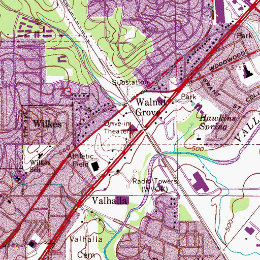 Topographic Map of Woodfield Square Shopping Center, AL