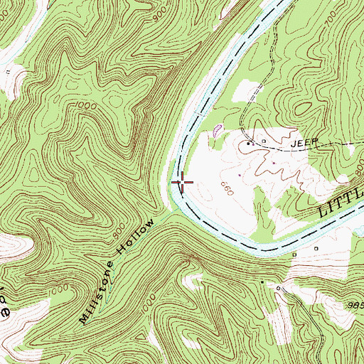 Topographic Map of Millstone Hollow, WV