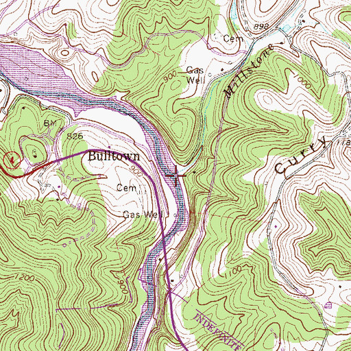 Topographic Map of Millstone Run, WV